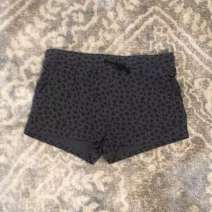 H&M girls shorts size 10/11 animal print grey black pull on drawstring